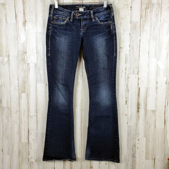 Silver Low Rise Slim Bootcut Jeans Blue Size 25 - Picture 1 of 11